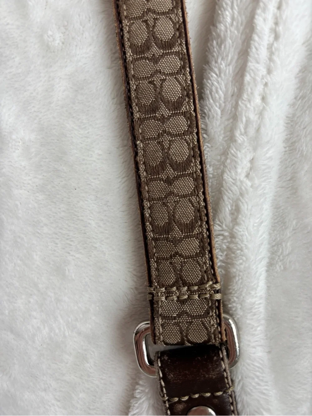 Coach Brown Signature Canvas & Leather Dog Leash